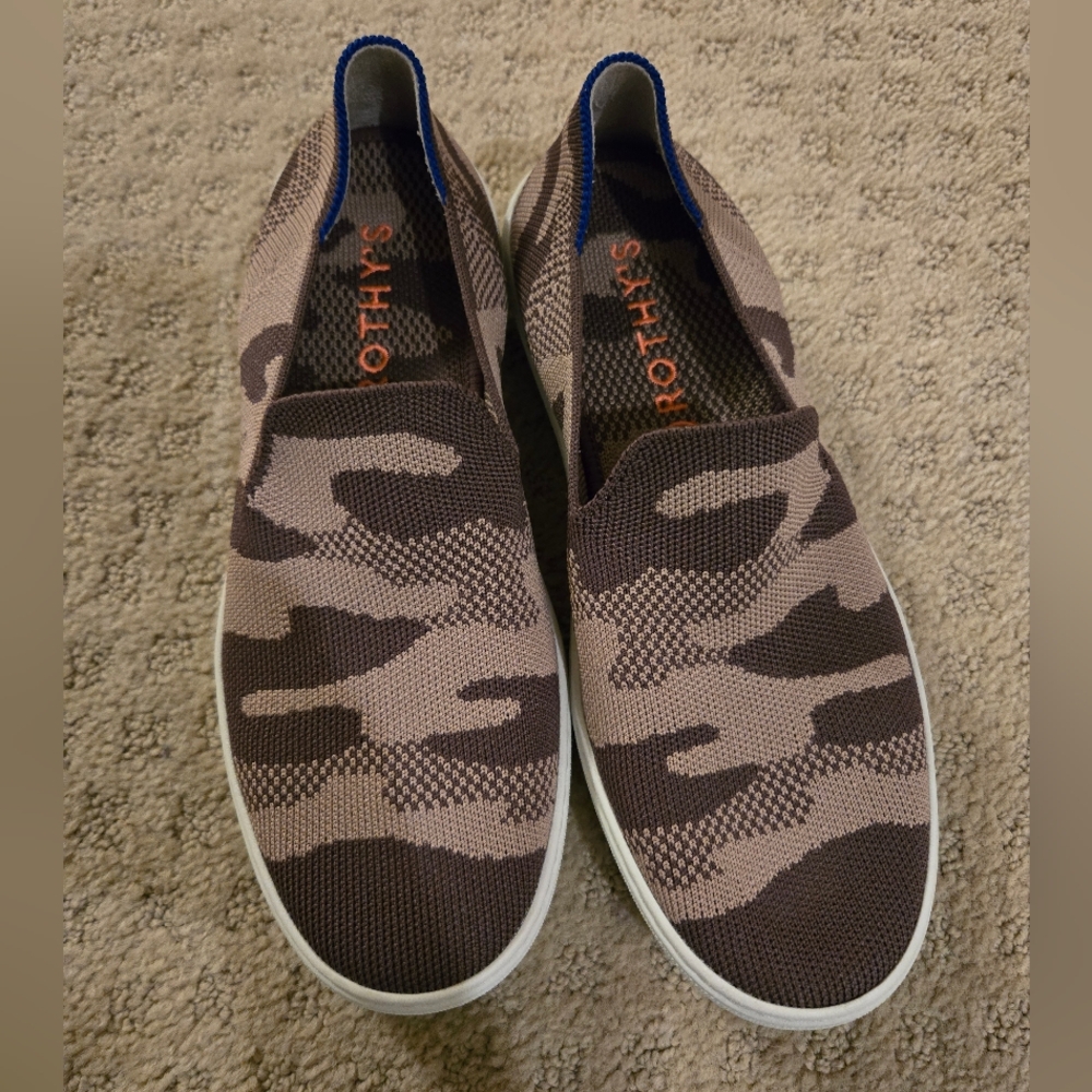 Rothy's taupe camo Slipper on sneakers